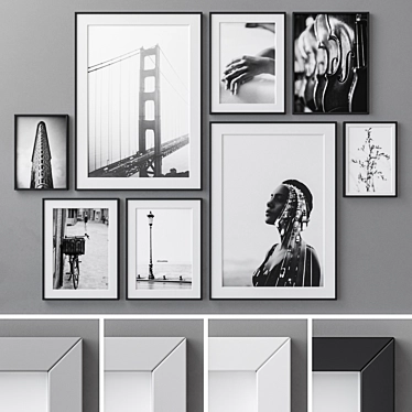 Multicolor Photo Frames Set 3D model image 1 