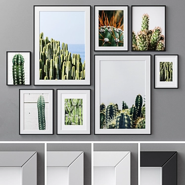 Photo Frames Set - 4 Colors, 8 Sizes 3D model image 1 