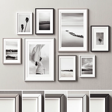 Versatile Multi-Color Picture Frame Collection 3D model image 1 