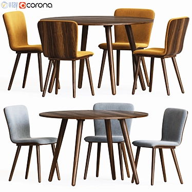 Modern Dining Set: Sede Chair & Seno Table 3D model image 1 