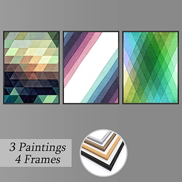 Elegant Wall Art Set 3D model image 1 