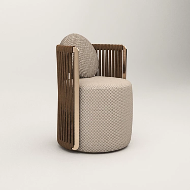 Elegant Thea Fendi Armchair: Luxury Comfort 3D model image 1 