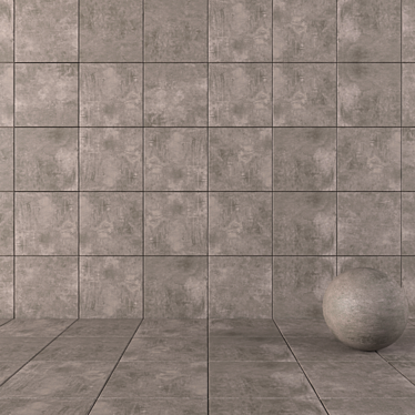 Ares Brown Concrete Wall Tiles 3D model image 1 