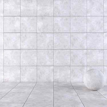 Modern Concrete Wall Tiles - Ares Gray 3D model image 1 