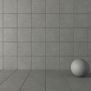Basalt Fume Concrete Wall Tiles 3D model image 1 