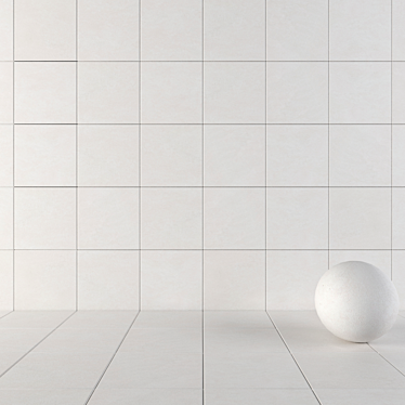 Basalt White Concrete Wall Tiles 3D model image 1 