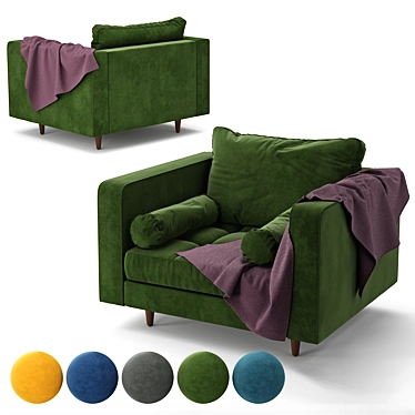 Title: Plush Sven Accent Chair 3D model image 1 