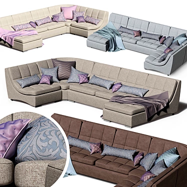 Modular Corner Sofa San Diego - 4 Colors Available 3D model image 1 