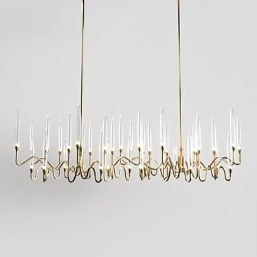 Art-Deco Brass Pendant Light 3D model image 1 