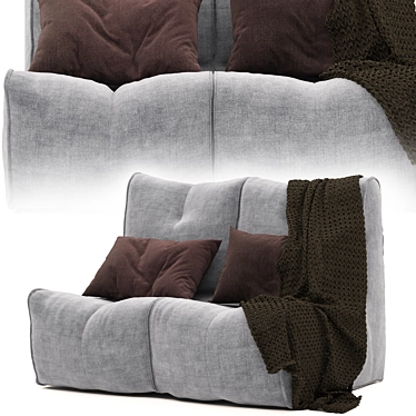 Minimalist Eco Weave Couch 3D model image 1 