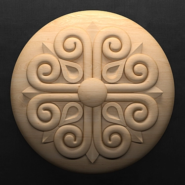 Elegant Rosette Carving 3D model image 1 