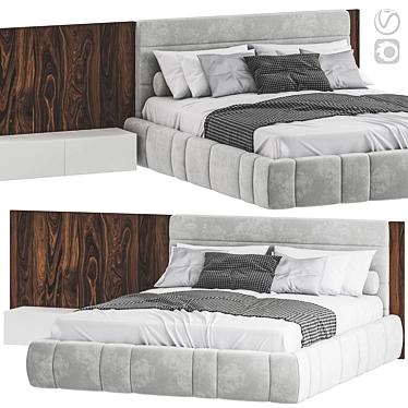 Modern Bed Design | V-Ray Compatible 3D model image 1 