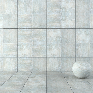 Cemento Gray Concrete Wall Tiles 3D model image 1 