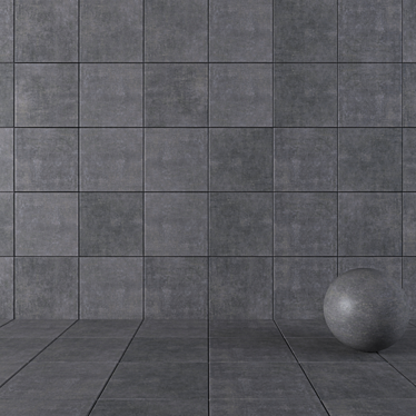 Anthracite Concrete Wall Tiles: Modern Home Décor 3D model image 1 