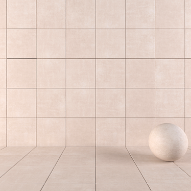 Beige Concrete Wall Tiles: Home Collection 3D model image 1 