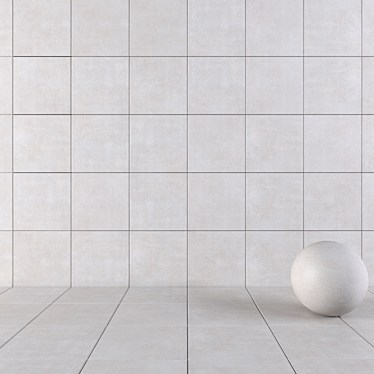 Gray Home Concrete Wall Tiles 3D model image 1 