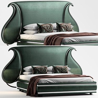 Sleek Buta Design Bed 3D model image 1 