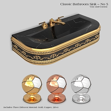  Elegant Wash Basin Set 3D model image 1 