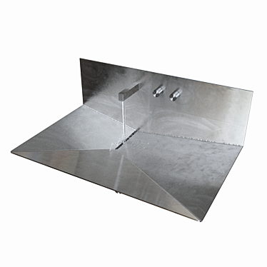 Elegant Wall Mount Stainless Steel Sink 3D model image 1 