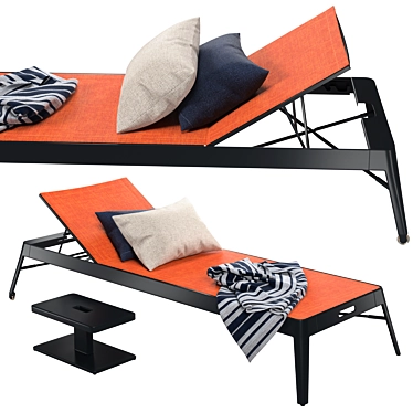 Tolix Azur Sun Lounger Set 3D model image 1 