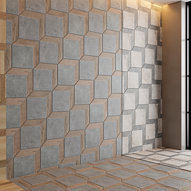 Stylish Hexagonal Ceramic Tiles - Kerama Marazzi Punto 3D model image 1 