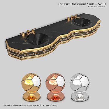 Vintage Wash Basin Set 3D model image 1 