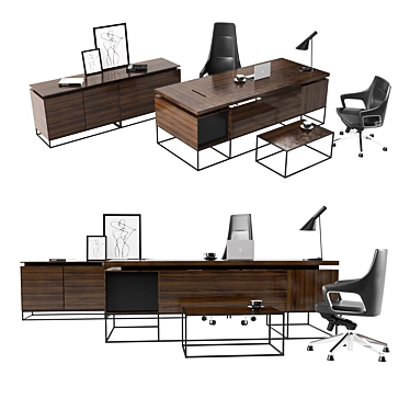 Executive Office Desk Manager 3D model image 1 