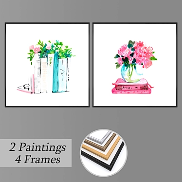 Modern Wall Art Set with Multiple Frames 3D model image 1 