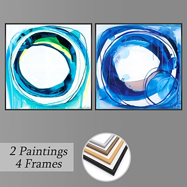 Artful Frames and Paintings Set 3D model image 1 