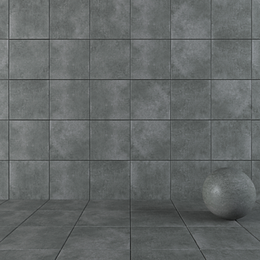 Anthracite Concrete Wall Tiles: Modern Elegance 3D model image 1 