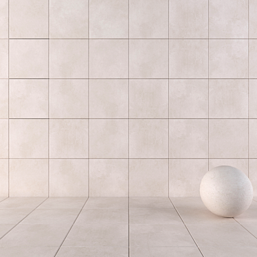 Concrete Beige Wall Tiles: Modern & Durable 3D model image 1 