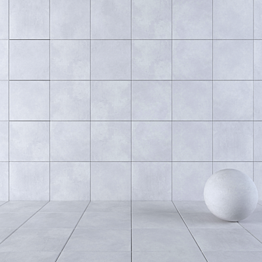 Concrete Grey Wall Tiles: Stylish and Durable 3D model image 1 