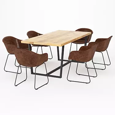 Modern Dining Table Set 2013 3D model image 1 