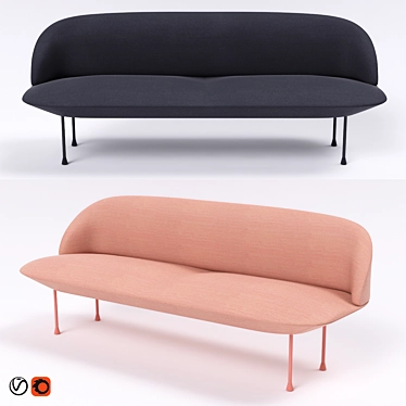 Modern Nordic Style: Muuto Oslo Sofa 3D model image 1 