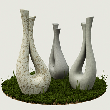 Garden Concrete Sculptures 3D model image 1 
