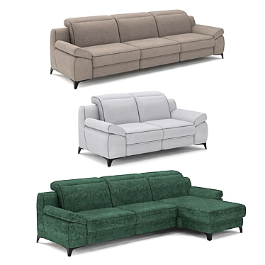 Levana Belgian Sofa: Modern, Customizable, Comfortable 3D model image 1 