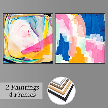 Abstract Wall Art Set with Multiple Frame Options 3D model image 1 