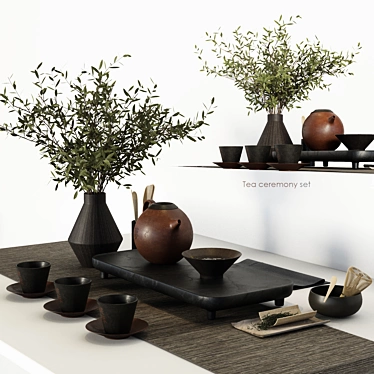 Elegant Tea Ceremony Set 3D model image 1 