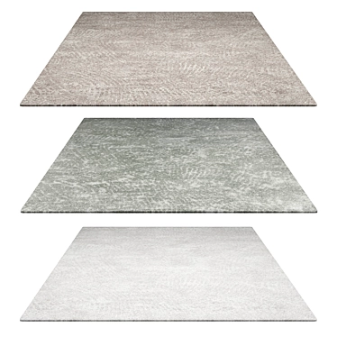 Luxury Fur Rugs: Beige, White, Grey 3D model image 1 