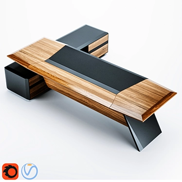 Elegant Aulenti Executive Desk 3D model image 1 