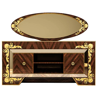 Classic Carved Mirrored Dresser 3D model image 1 