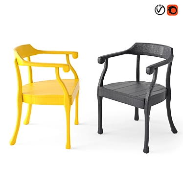 Elegant Muuto Raw Chair - Scandinavian Design 3D model image 1 