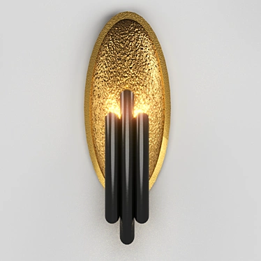 Golden Corrugation Pendant Light 3D model image 1 