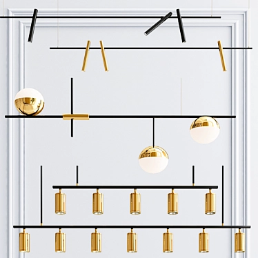 Modern Linear Pendant Lights 3D model image 1 