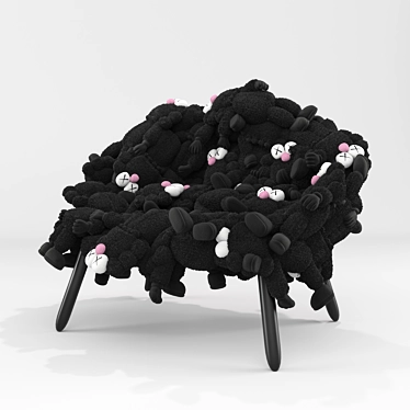 Plush Toy Sculpture Chair by KAWS & Estudio Campana 3D model image 1 