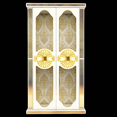 Golden White Vintage Showcase 3D model image 1 