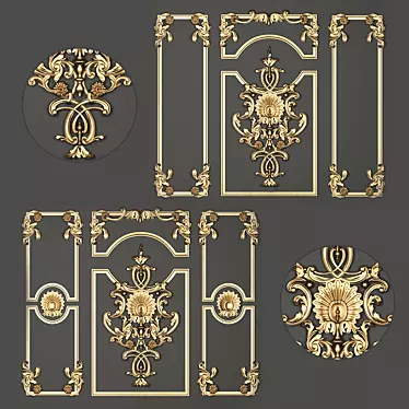 Exquisite Gold Trio: Luxury Ornament 3D model image 1 