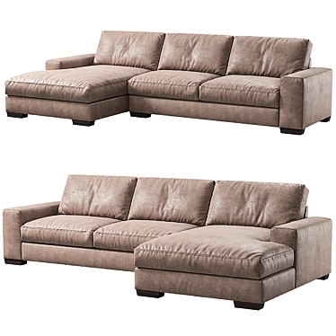 Modern and Spacious Tobi Corner Sofa 3D model image 1 
