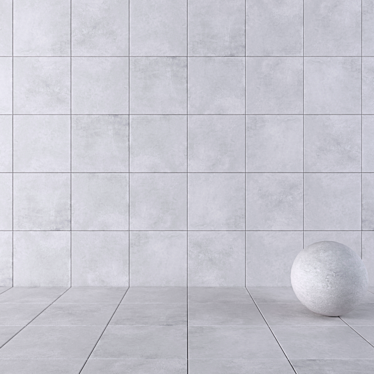 Urban Elegance: Suite Gray Concrete Tiles 3D model image 1 