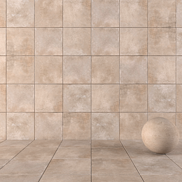 Trendy Taupe Concrete Wall Tiles 3D model image 1 